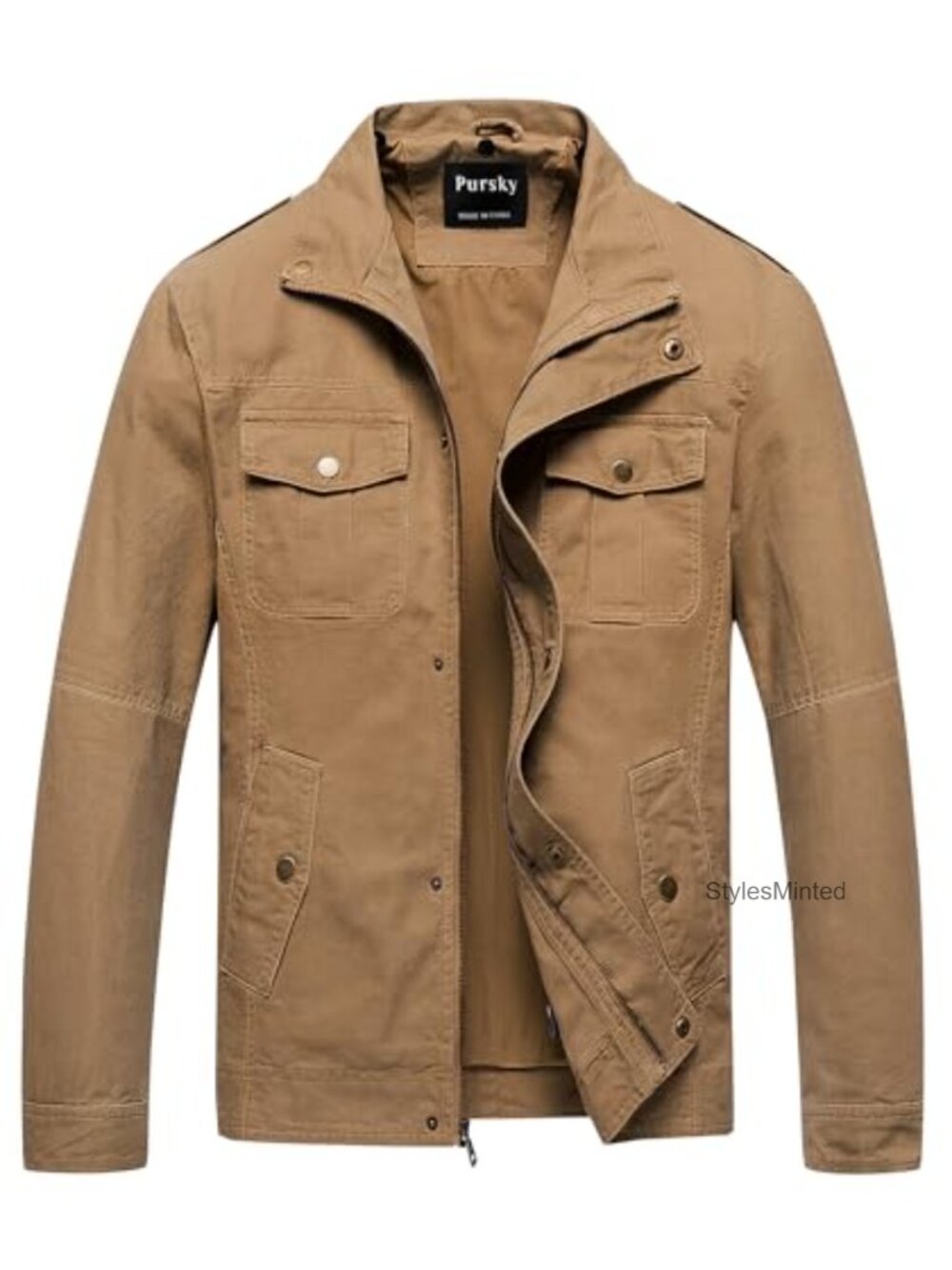 Men's Military Washed Cotton Hooded Canvas Jacket Casual Fall Coat